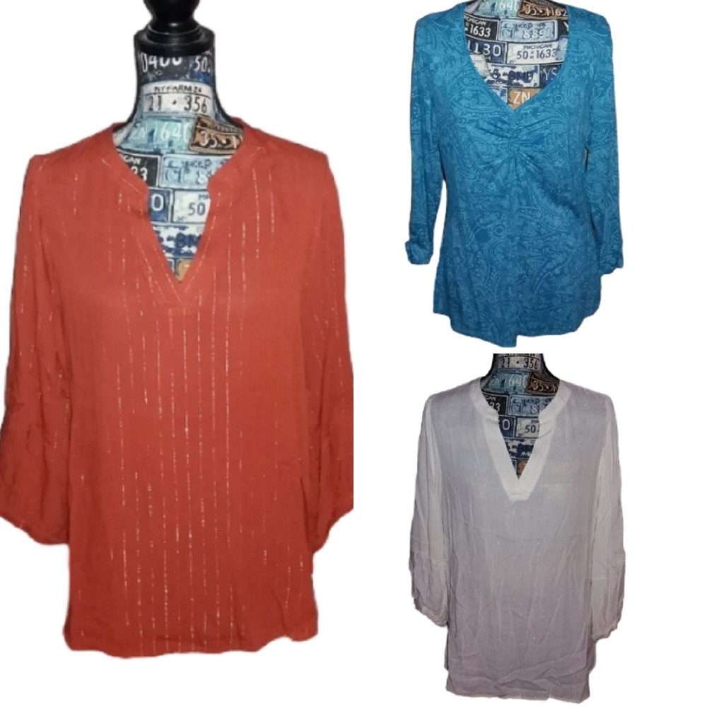 Lot Of 3 Tunic Tops Studio By JPR And WHBM
